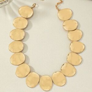 Naked Hanger Oval Gold Statement Necklace